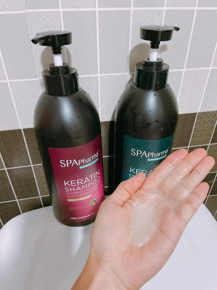 Cặp Dầu Gội Xả Spapharma Keratin 1000ml/Chai