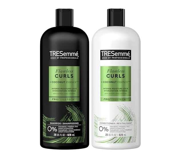 Cặp Dầu Gội & Xả Tresemmé Flawless Curls 828ml – Giữ Nếp Tóc Uốn, Dưỡng Mượt Suôn Bóng